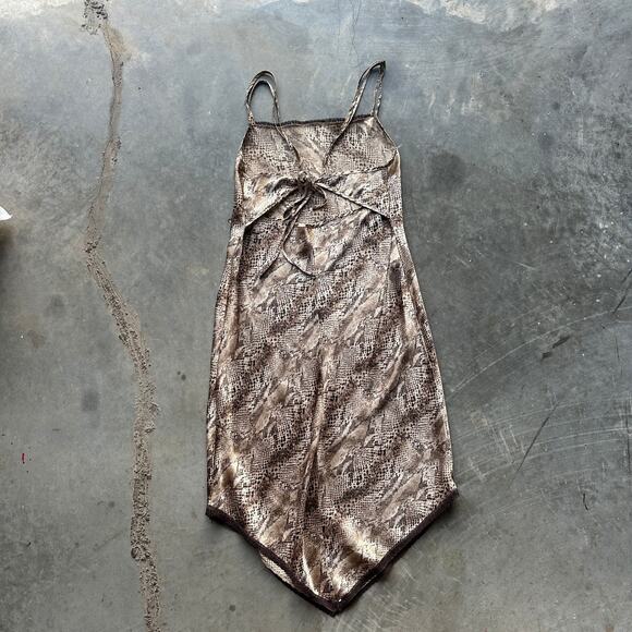 Vintage Inner Most Snakeskin Slip Dress Women's Medium Spaghetti Strap Sexy Y2K - Picture 3 of 7